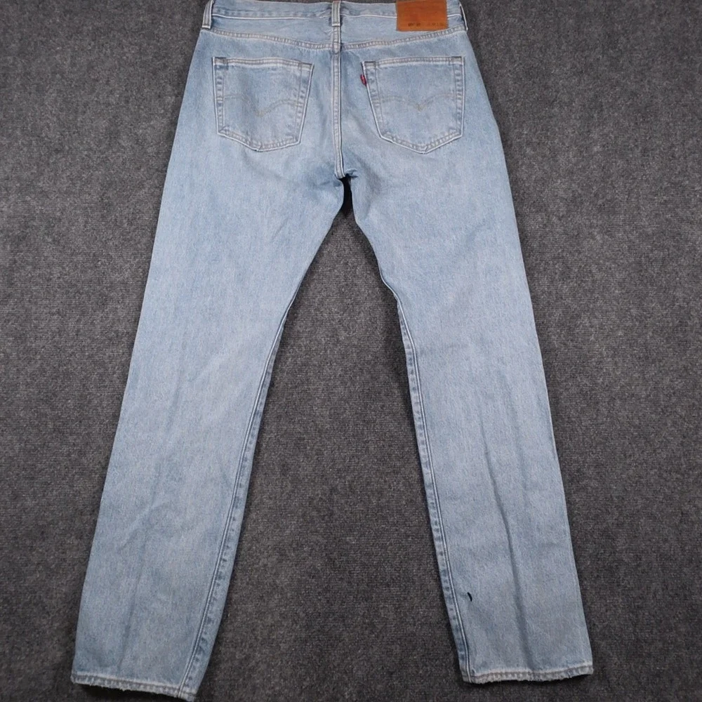 Levis Premium Selvedge 501 Jeans Mens 32x32 Blue Distressed Whiskered Button Fly